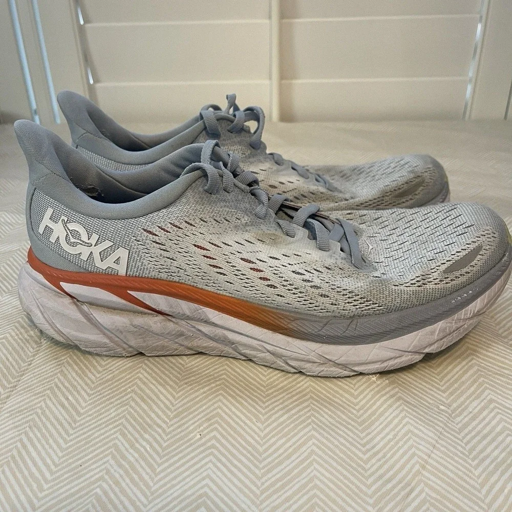 Hoka One One‎ Clifton 8 Women's Sz 8.5B Aqua Blue Running Shoes Sneakers